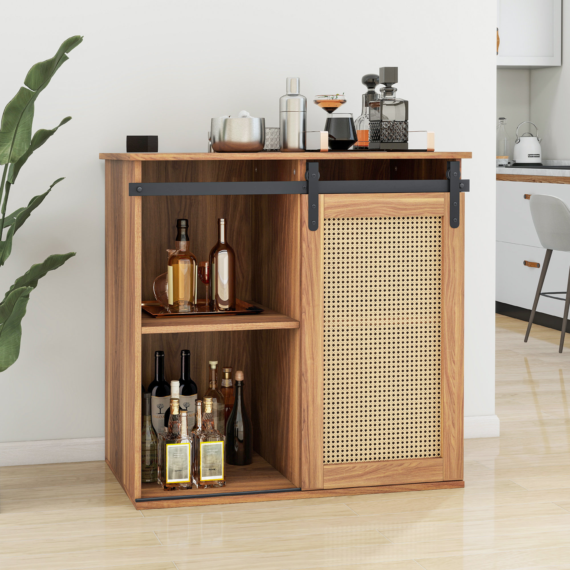 Bayou Breeze Carsandra Wood Bar Cabinet With Storage For 101 Can Mini Fridge Door Mini Fridge Cabinet Beer Cabinet Wine Fridge Cabinet Reviews Wayfair